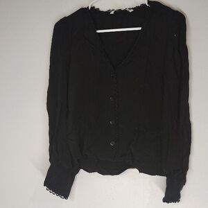 Zara Black Button-Up Women's Top